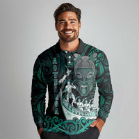 Personalised New Zealand Waka Racing Long Sleeve Polo Shirt Maori Warriors LT05 - Polynesian Pride