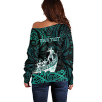 Personalised New Zealand Waka Racing Off Shoulder Sweater Maori Warriors LT05 - Polynesian Pride