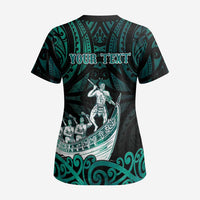 Personalised New Zealand Waka Racing Scrub Top Maori Warriors LT05 - Polynesian Pride