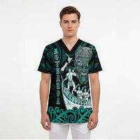Personalised New Zealand Waka Racing Scrub Top Maori Warriors LT05 - Polynesian Pride