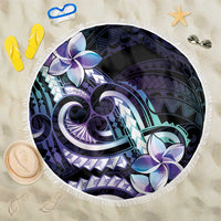 Polynesian Art Tattoo Beach Blanket Plumeria Flowers Turquoise Gradient LT05 One Size 150cm Turquoise - Polynesian Pride