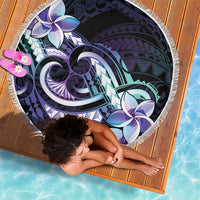 Polynesian Art Tattoo Beach Blanket Plumeria Flowers Turquoise Gradient LT05 - Polynesian Pride