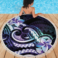 Polynesian Art Tattoo Beach Blanket Plumeria Flowers Turquoise Gradient LT05 - Polynesian Pride