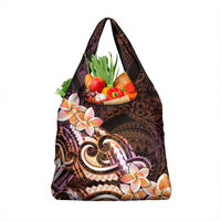 Polynesian Art Tattoo Grocery Bag Plumeria Flowers Peach Gradient LT05 1-pack One Size Peach - Polynesian Pride