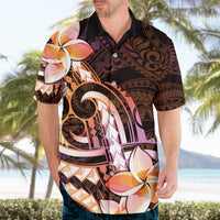 Polynesian Art Tattoo Hawaiian Shirt Plumeria Flowers Peach Gradient LT05 - Polynesian Pride