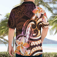 Polynesian Art Tattoo Hawaiian Shirt Plumeria Flowers Peach Gradient LT05 - Polynesian Pride