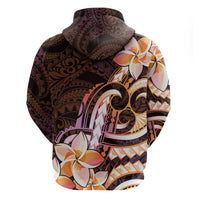 Polynesian Art Tattoo Hoodie Plumeria Flowers Peach Gradient LT05 - Polynesian Pride
