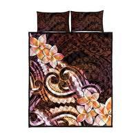 Polynesian Art Tattoo Quilt Bed Set Plumeria Flowers Peach Gradient LT05 - Polynesian Pride