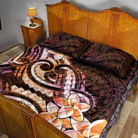 Polynesian Art Tattoo Quilt Bed Set Plumeria Flowers Peach Gradient LT05 - Polynesian Pride