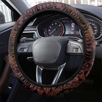 Polynesian Art Tattoo Steering Wheel Cover Plumeria Flowers Peach Gradient LT05 - Polynesian Pride
