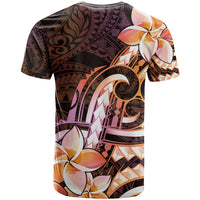 Polynesian Art Tattoo T Shirt Plumeria Flowers Peach Gradient LT05 - Polynesian Pride