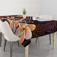 Polynesian Art Tattoo Tablecloth Plumeria Flowers Peach Gradient LT05 - Polynesian Pride