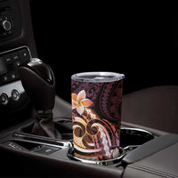 Polynesian Art Tattoo Tumbler Cup Plumeria Flowers Peach Gradient LT05 - Polynesian Pride