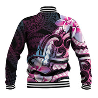 Polynesian Art Tattoo Baseball Jacket Plumeria Flowers Pink Gradient LT05 - Polynesian Pride