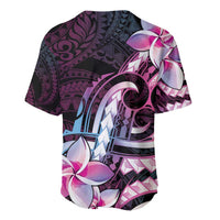 Polynesian Art Tattoo Baseball Jersey Plumeria Flowers Pink Gradient LT05 - Polynesian Pride
