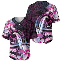 Polynesian Art Tattoo Baseball Jersey Plumeria Flowers Pink Gradient LT05 - Polynesian Pride