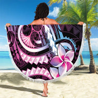 Polynesian Art Tattoo Beach Blanket Plumeria Flowers Pink Gradient LT05 - Polynesian Pride