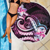 Polynesian Art Tattoo Beach Blanket Plumeria Flowers Pink Gradient LT05 - Polynesian Pride