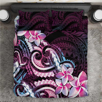Polynesian Art Tattoo Bedding Set Plumeria Flowers Pink Gradient LT05 Pink - Polynesian Pride