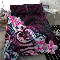 Polynesian Art Tattoo Bedding Set Plumeria Flowers Pink Gradient LT05 - Polynesian Pride
