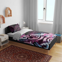Polynesian Art Tattoo Bedding Set Plumeria Flowers Pink Gradient LT05 - Polynesian Pride