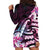 Polynesian Art Tattoo Hoodie Dress Plumeria Flowers Pink Gradient