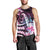 Polynesian Art Tattoo Men Tank Top Plumeria Flowers Pink Gradient