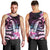 Polynesian Art Tattoo Men Tank Top Plumeria Flowers Pink Gradient