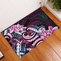 Polynesian Art Tattoo Rubber Doormat Plumeria Flowers Pink Gradient LT05 - Polynesian Pride