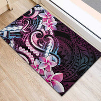 Polynesian Art Tattoo Rubber Doormat Plumeria Flowers Pink Gradient LT05 - Polynesian Pride