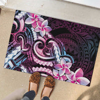 Polynesian Art Tattoo Rubber Doormat Plumeria Flowers Pink Gradient LT05 - Polynesian Pride