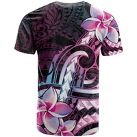 Polynesian Art Tattoo T Shirt Plumeria Flowers Pink Gradient LT05 - Polynesian Pride