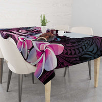 Polynesian Art Tattoo Tablecloth Plumeria Flowers Pink Gradient LT05 - Polynesian Pride