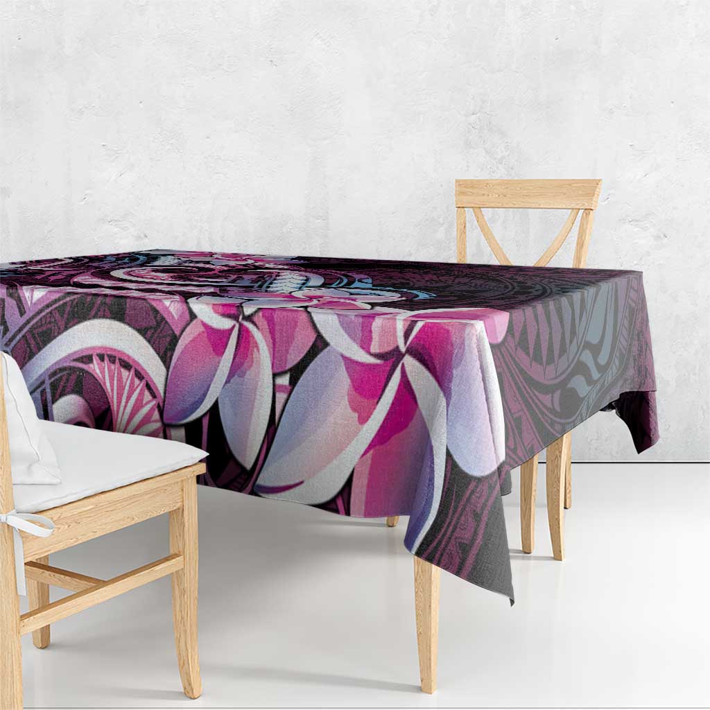 Polynesian Art Tattoo Tablecloth Plumeria Flowers Pink Gradient LT05 - Polynesian Pride