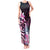 Polynesian Art Tattoo Tank Maxi Dress Plumeria Flowers Pink Gradient