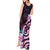 Polynesian Art Tattoo Tank Maxi Dress Plumeria Flowers Pink Gradient