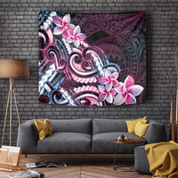 Polynesian Art Tattoo Tapestry Plumeria Flowers Pink Gradient LT05 Pink - Polynesian Pride
