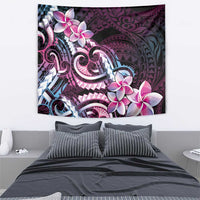 Polynesian Art Tattoo Tapestry Plumeria Flowers Pink Gradient LT05 - Polynesian Pride
