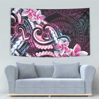 Polynesian Art Tattoo Tapestry Plumeria Flowers Pink Gradient LT05 - Polynesian Pride