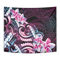 Polynesian Art Tattoo Tapestry Plumeria Flowers Pink Gradient LT05 - Polynesian Pride