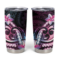 Polynesian Art Tattoo Tumbler Cup Plumeria Flowers Pink Gradient LT05 Pink - Polynesian Pride