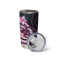 Polynesian Art Tattoo Tumbler Cup Plumeria Flowers Pink Gradient LT05 - Polynesian Pride