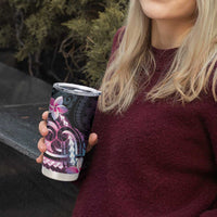 Polynesian Art Tattoo Tumbler Cup Plumeria Flowers Pink Gradient LT05 - Polynesian Pride