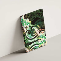 Polynesian Art Tattoo Canvas Wall Art Plumeria Flowers Green Gradient LT05 - Polynesian Pride