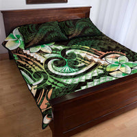 Polynesian Art Tattoo Quilt Bed Set Plumeria Flowers Green Gradient LT05 - Polynesian Pride