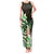 Polynesian Art Tattoo Tank Maxi Dress Plumeria Flowers Green Gradient