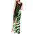 Polynesian Art Tattoo Tank Maxi Dress Plumeria Flowers Green Gradient