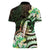 Polynesian Art Tattoo Women Polo Shirt Plumeria Flowers Green Gradient