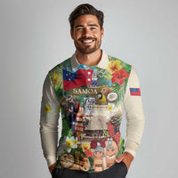 Samoa Culture Long Sleeve Polo Shirt Embracing The Spirit LT05 - Polynesian Pride