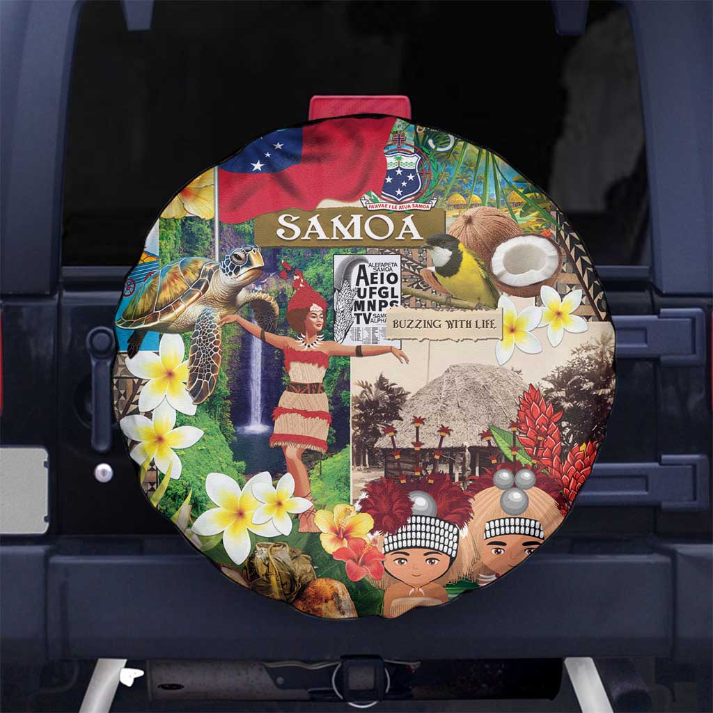 Samoa Culture Spare Tire Cover Embracing The Spirit LT05 No hole Beige - Polynesian Pride